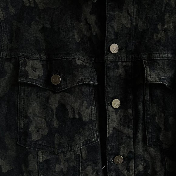 Made Gold army camouflage pattern print denim jacket - Picture 3 of 4